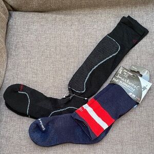 2 Pairs 1-XL, 1 L Unisex Smartwool PhD Slopestyle Wool Ski Board Tall Socks